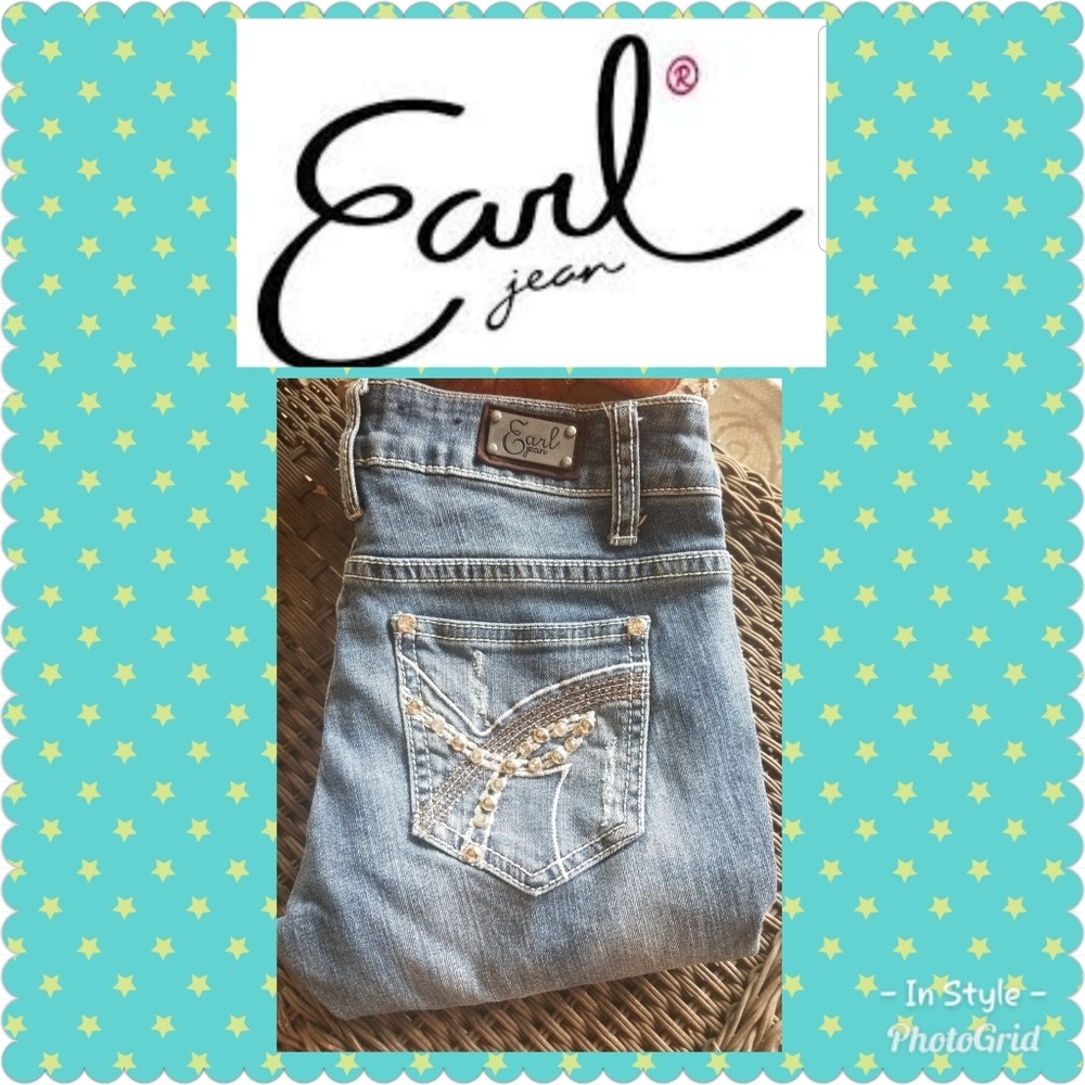 Earl distressed Jean's size 1 with crystals - Picture 1 of 8